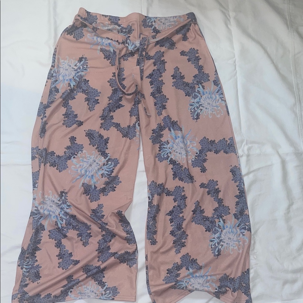 PrettyLittleThing Pink and Blue Floral Trousers